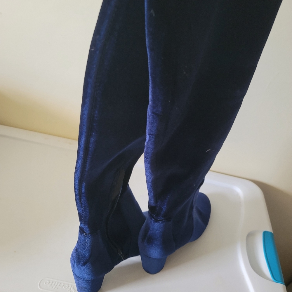 Velvet Thigh High Boots